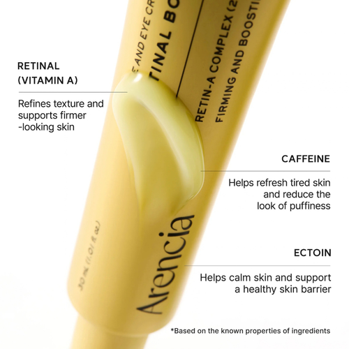 Arencia Retinal Booster Shot, 2% Retinal & Caffeine Serum for Pore Tightening & Firming
